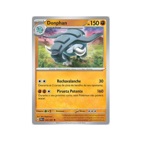 Donphan 049/091 in Portuguese Paldean Fates Pokémon TCG