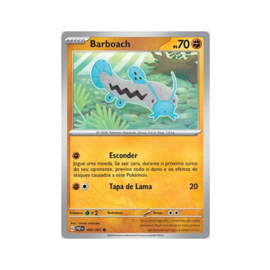 Barboach 050/091 in Portuguese Paldean Fates Pokémon TCG