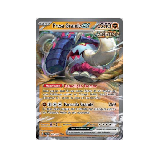 Great Tusk ex 053/091 in Portuguese Paldean Fates Pokémon TCG