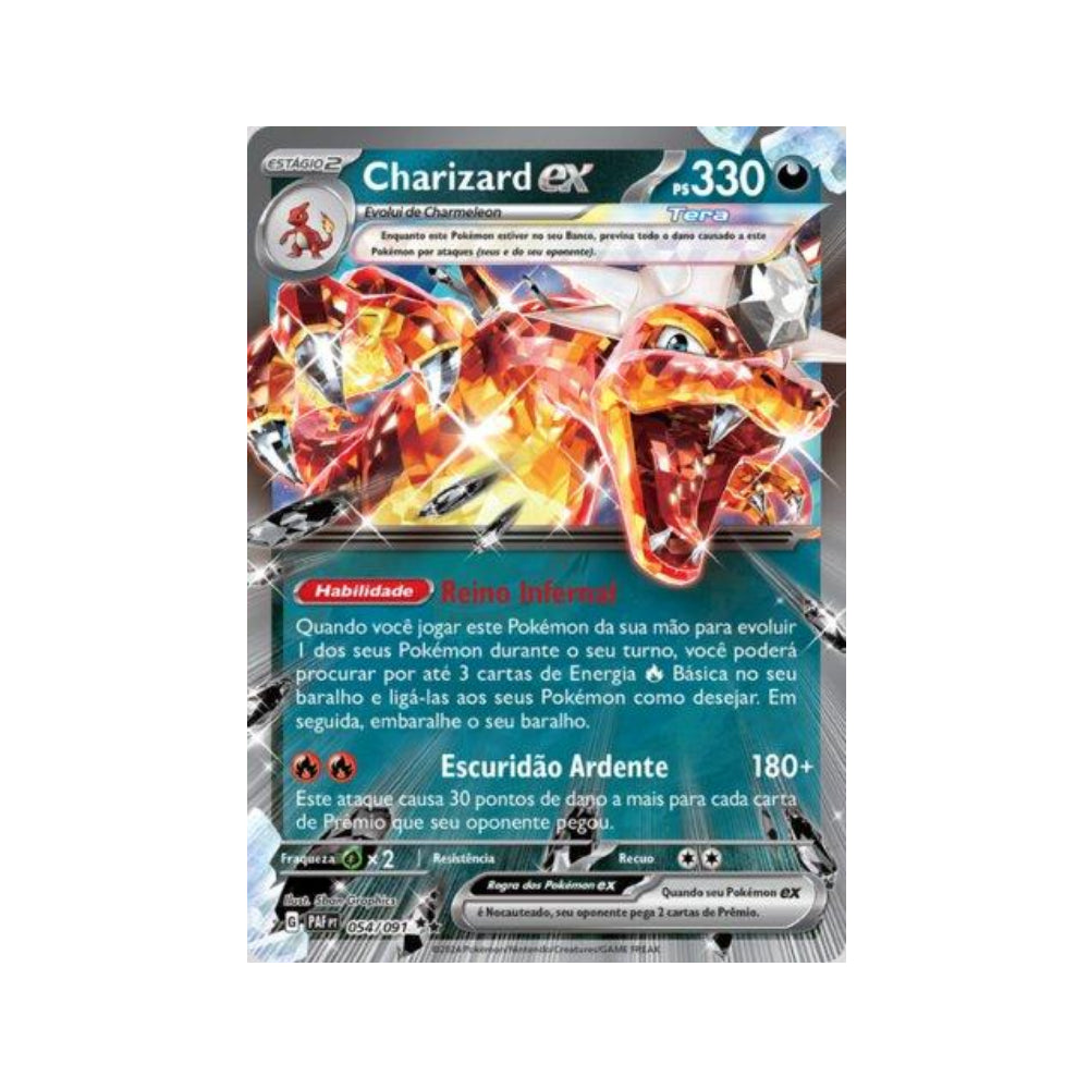 Charizard ex 054/091 in Portuguese Paldean Fates Pokémon TCG