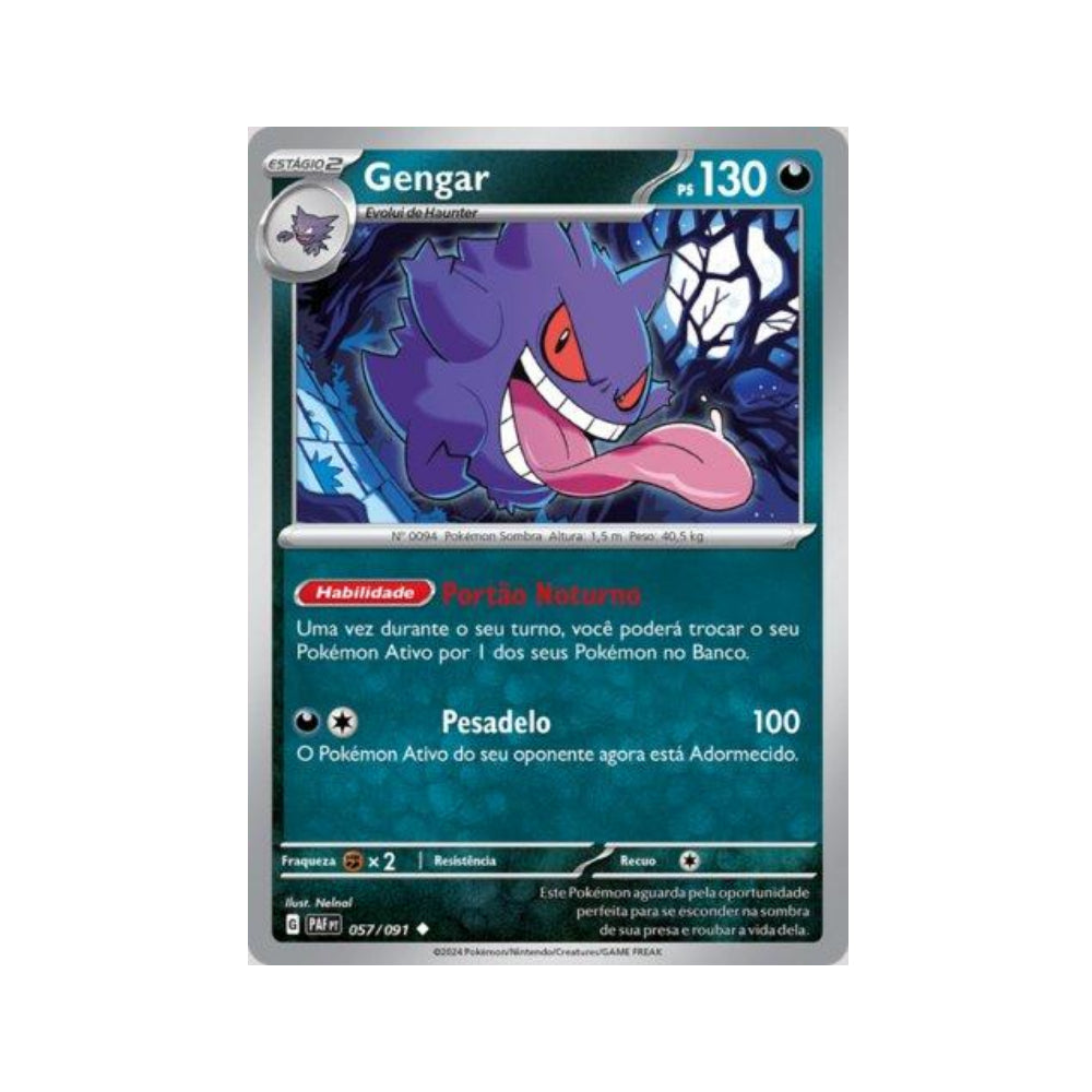 Gengar 057/091 in Portuguese Paldean Fates Pokémon TCG