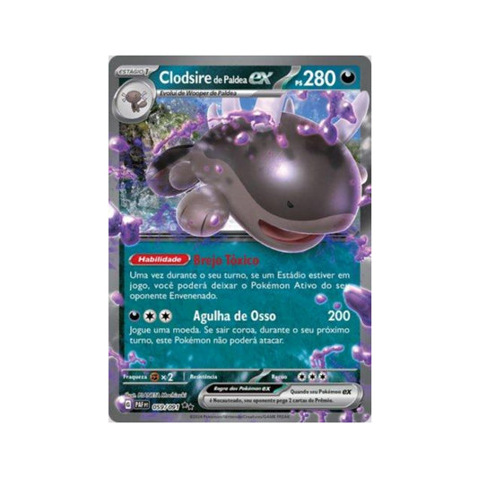 Paldean Clodsire ex 059/091 in Portuguese Paldean Fates Pokémon TCG