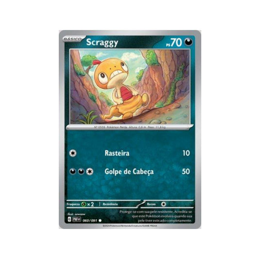 Scraggy 060/091 in Portuguese Paldean Fates Pokémon TCG