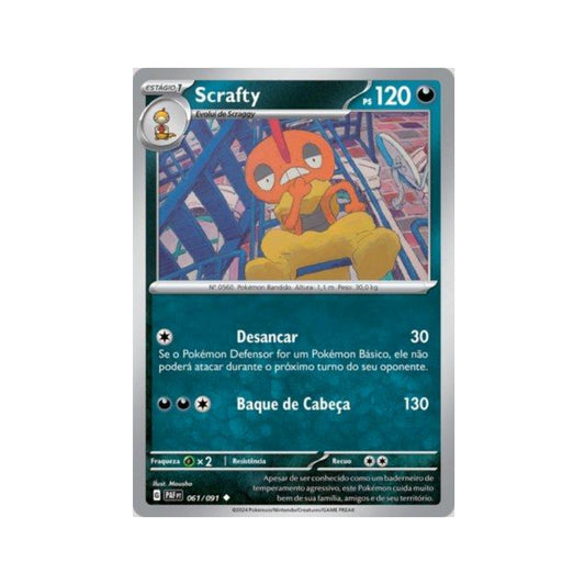 Scrafty 061/091 in Portuguese Paldean Fates Pokémon TCG