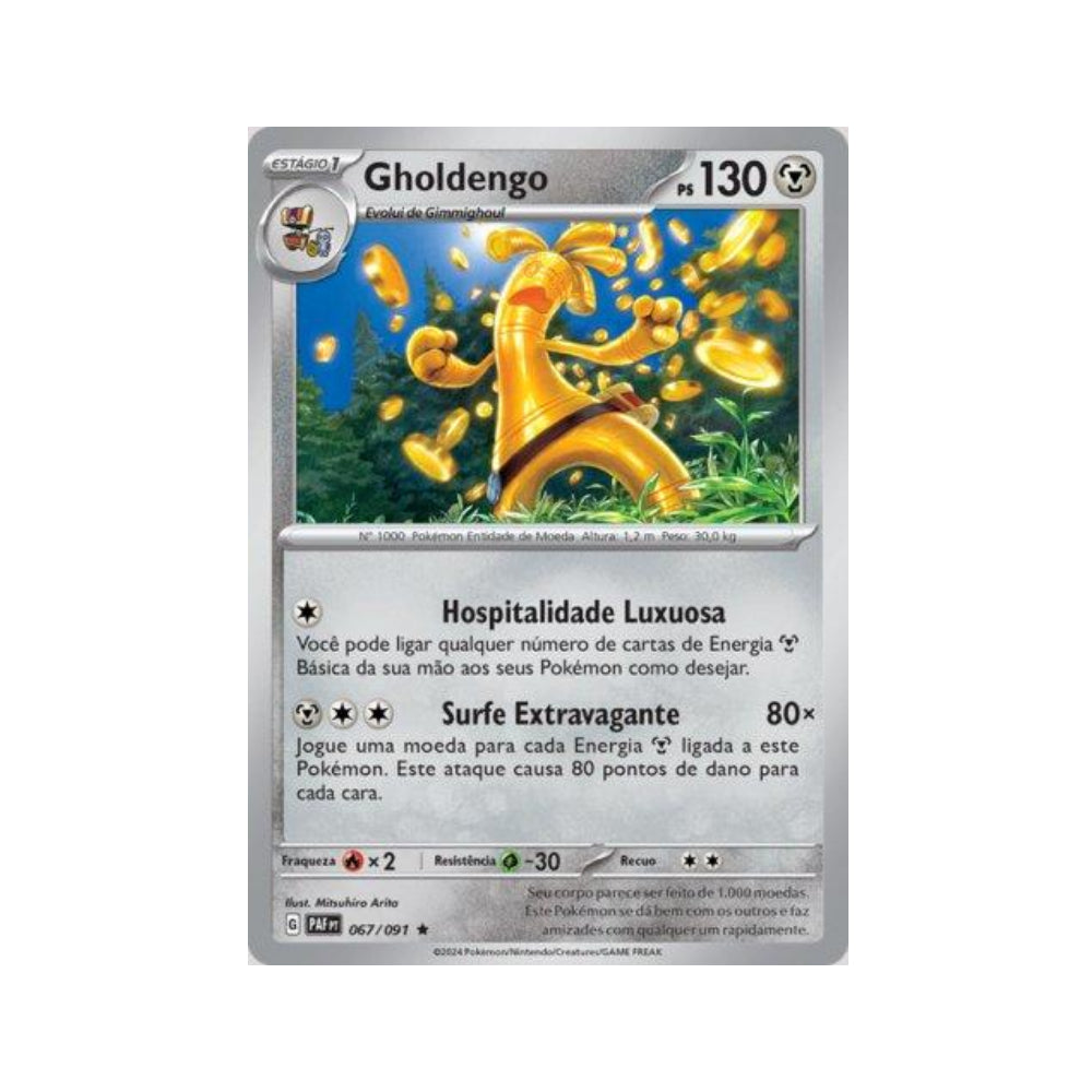 Gholdengo 067/091 in Portuguese Paldean Fates Pokémon TCG