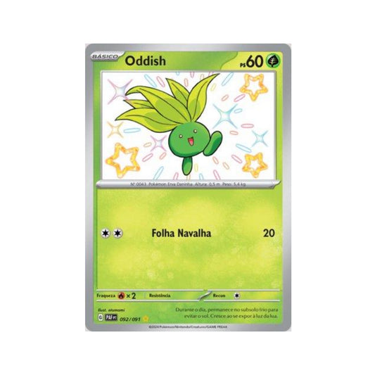 Oddish 092/091 in Portuguese Paldean Fates Pokémon TCG