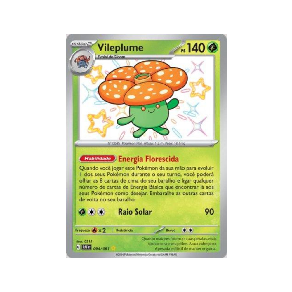 Vileplume 094/091 in Portuguese Paldean Fates Pokémon TCG