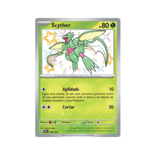 Scyther 095/091 in Portuguese Paldean Fates Pokémon TCG