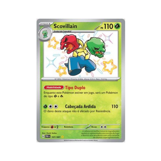 Scovillain 107/091 in Portuguese Paldean Fates Pokémon TCG