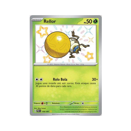 Rellor 108/091 in Portuguese Paldean Fates Pokémon TCG