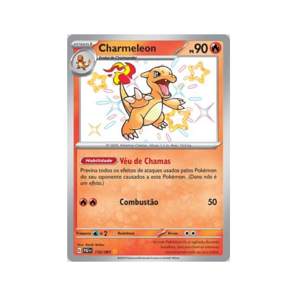 Charmeleon 110/091 in Portuguese Paldean Fates Pokémon TCG