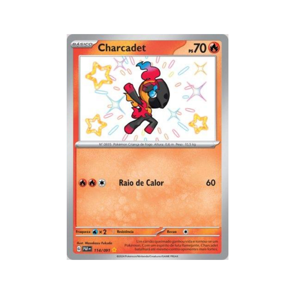 Charcadet 114/091 in Portuguese Paldean Fates Pokémon TCG