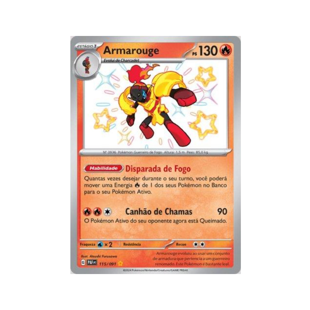 Armarouge 115/091 in Portuguese Paldean Fates Pokémon TCG