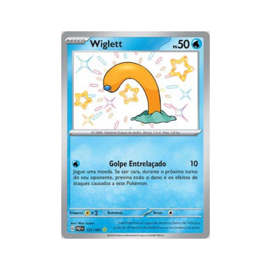 Wiglett 121/091 in Portuguese Paldean Fates Pokémon TCG