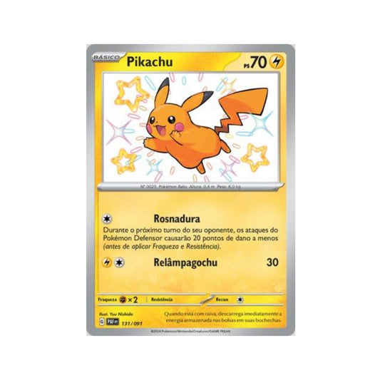 Pikachu 131/091 in Portuguese Paldean Fates Pokémon TCG