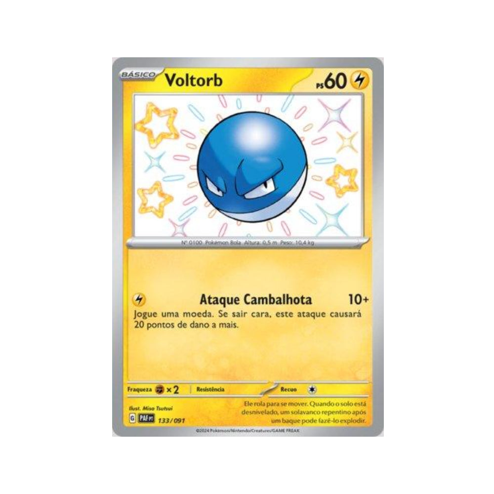 Voltorb 133/091 in Portuguese Paldean Fates Pokémon TCG