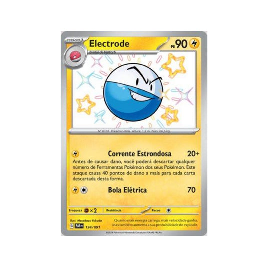 Electrode 134/091 in Portuguese Paldean Fates Pokémon TCG