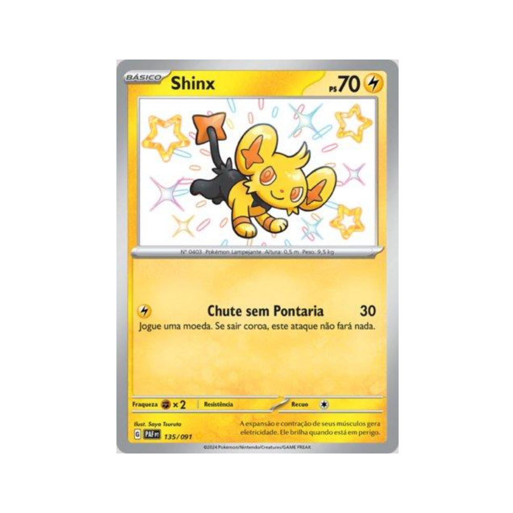 Shinx 135/091 in Portuguese Paldean Fates Pokémon TCG