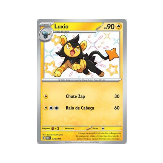 Luxio 136/091 in Portuguese Paldean Fates Pokémon TCG