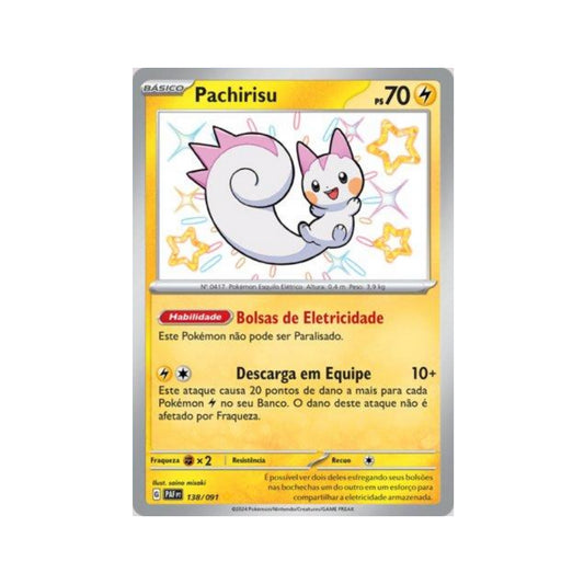 Pachirisu 138/091 in Portuguese Paldean Fates Pokémon TCG