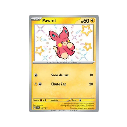 Pawmi 142/091 in Portuguese Paldean Fates Pokémon TCG