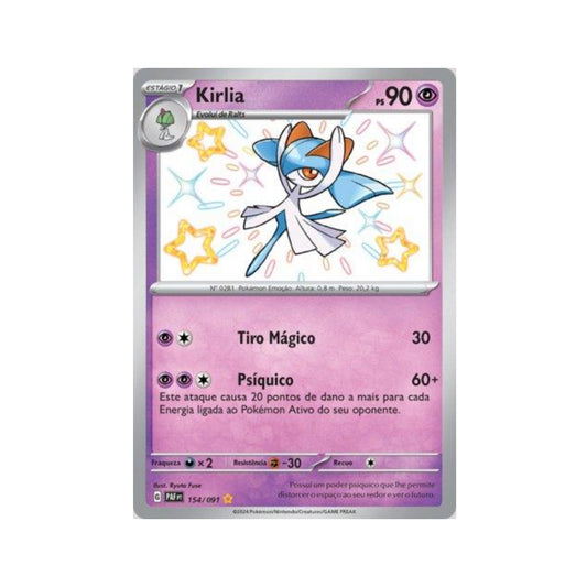 Kirlia 154/091 in Portuguese Paldean Fates Pokémon TCG