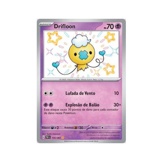 Drifloon 155/091 in Portuguese Paldean Fates Pokémon TCG