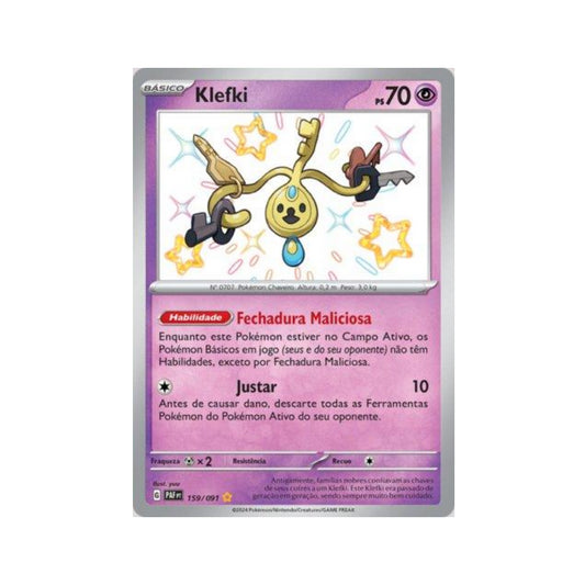 Klefki 159/091 in Portuguese Paldean Fates Pokémon TCG