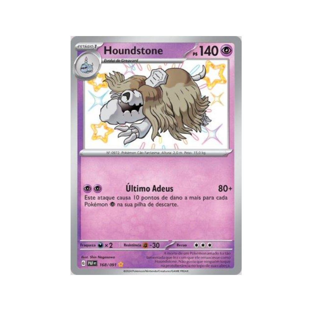 Houndstone 168/091 in Portuguese Paldean Fates Pokémon TCG