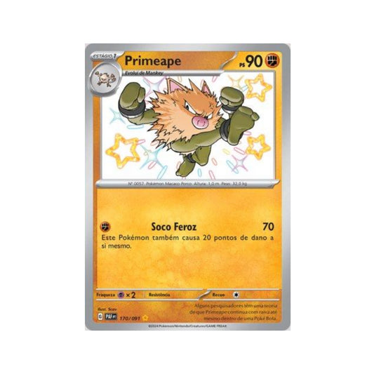 Primeape 170/091 in Portuguese Paldean Fates Pokémon TCG