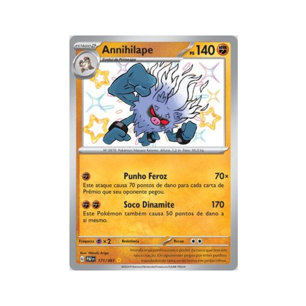 Annihilape 171/091 in Portuguese Paldean Fates Pokémon TCG