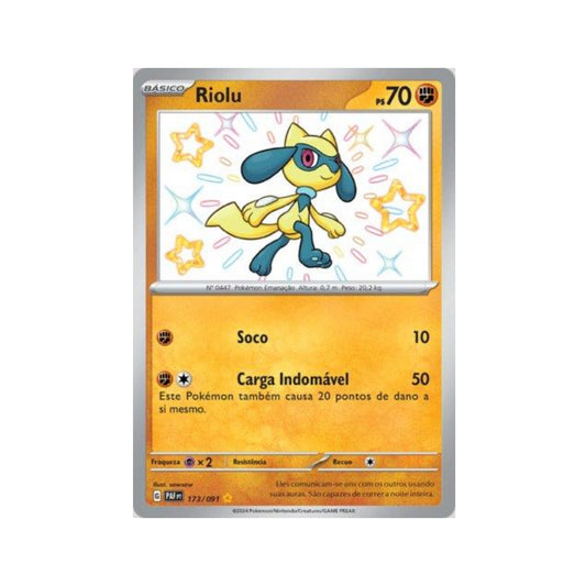 Riolu 173/091 in Portuguese Paldean Fates Pokémon TCG