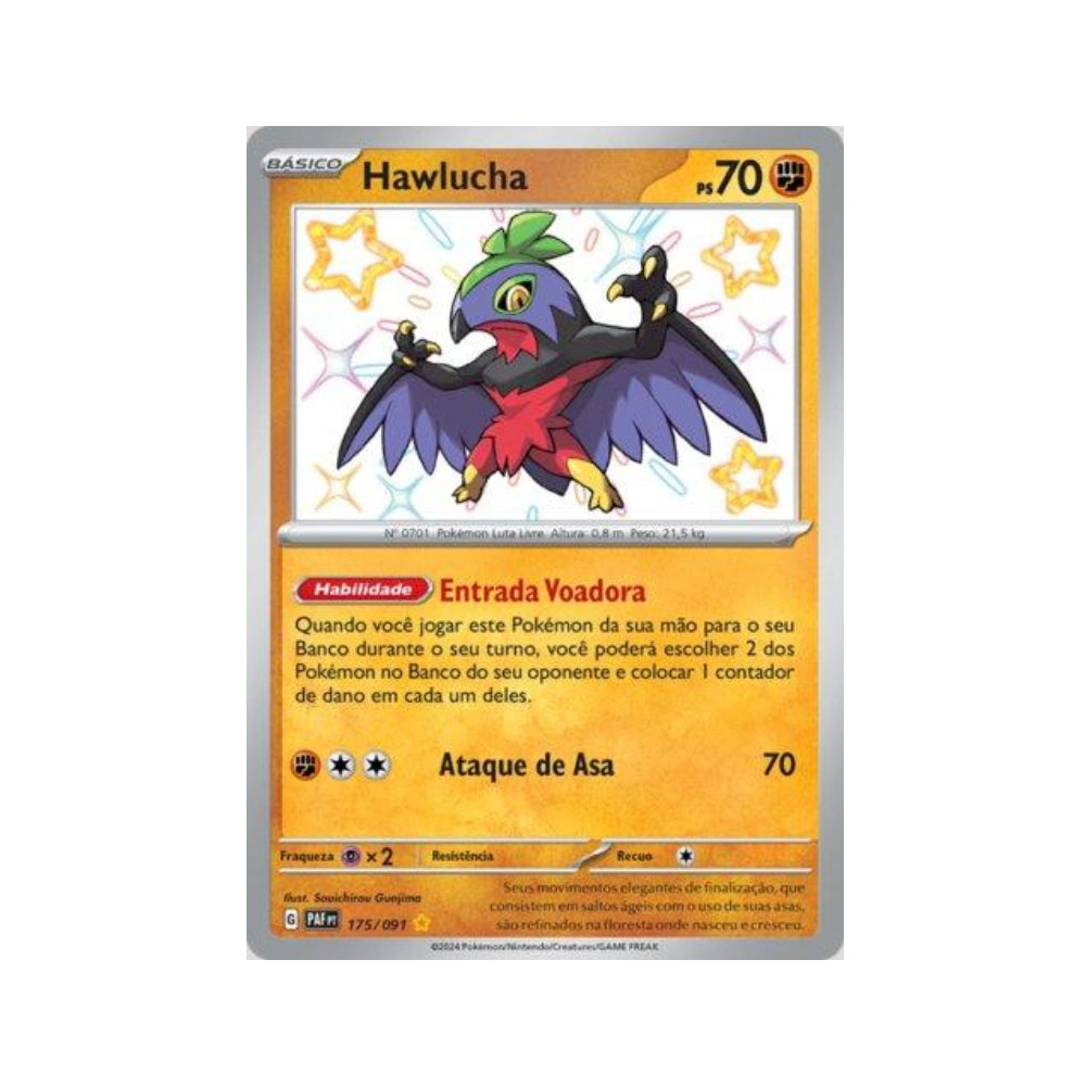 Hawlucha 175/091 in Portuguese Paldean Fates Pokémon TCG