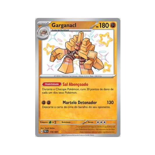 Garganacl 178/091 in Portuguese Paldean Fates Pokémon TCG