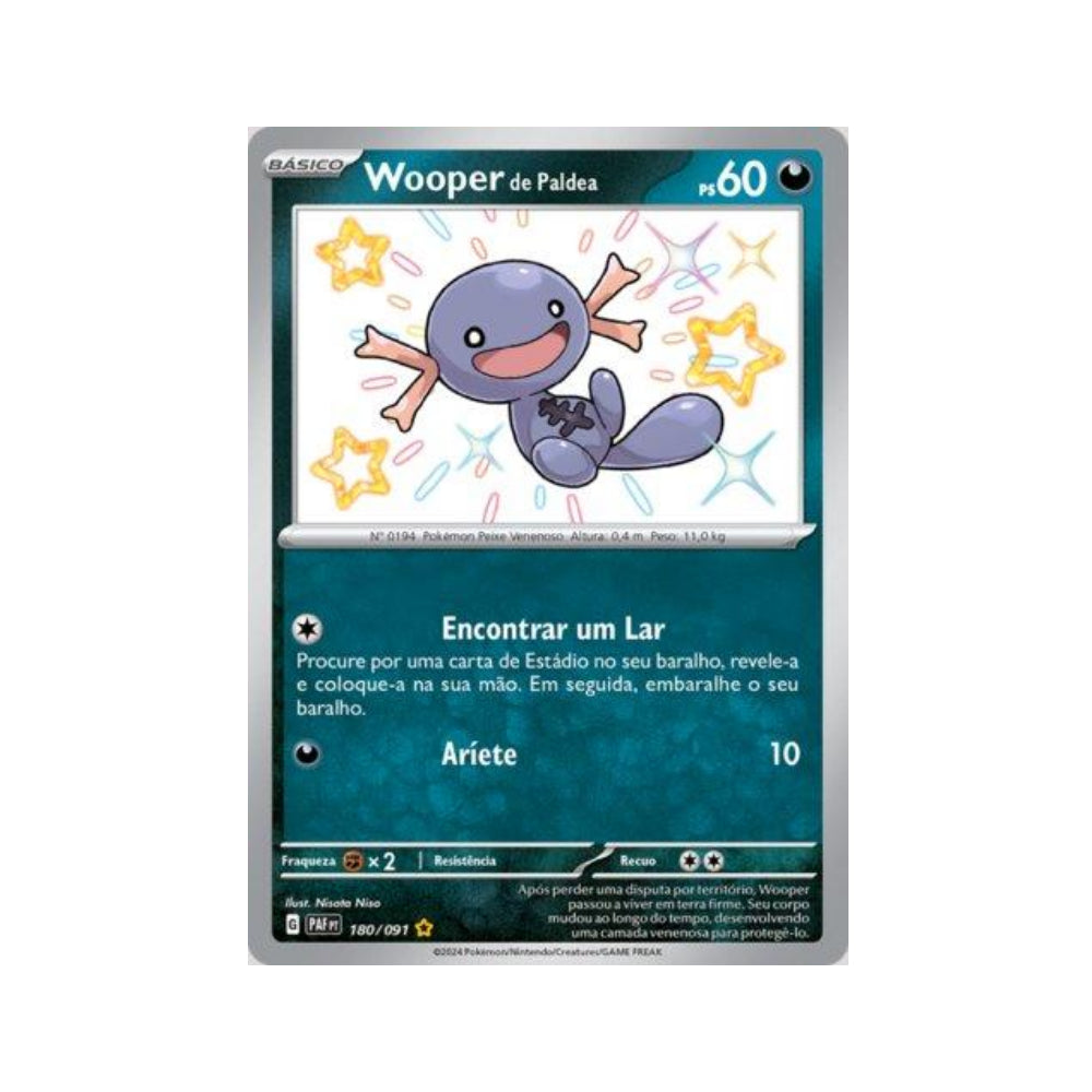 Paldean Wooper 180/091 in Portuguese Paldean Fates Pokémon TCG