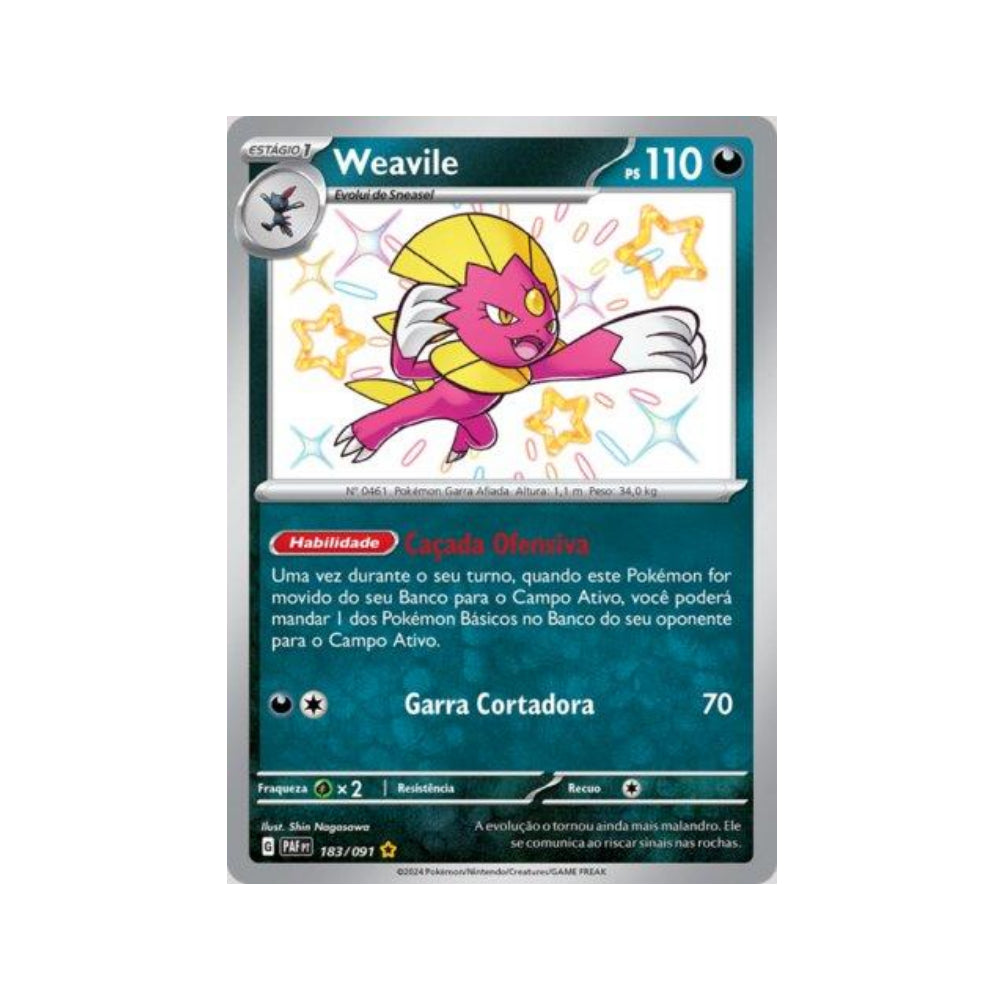 Weavile 183/091 in Portuguese Paldean Fates Pokémon TCG