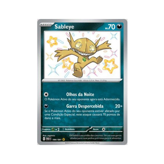 Sableye 184/091 in Portuguese Paldean Fates Pokémon TCG