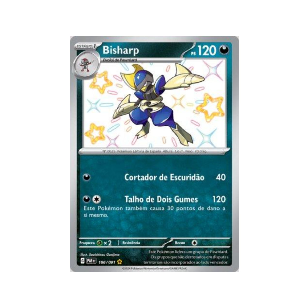 Bisharp 186/091 in Portuguese Paldean Fates Pokémon TCG