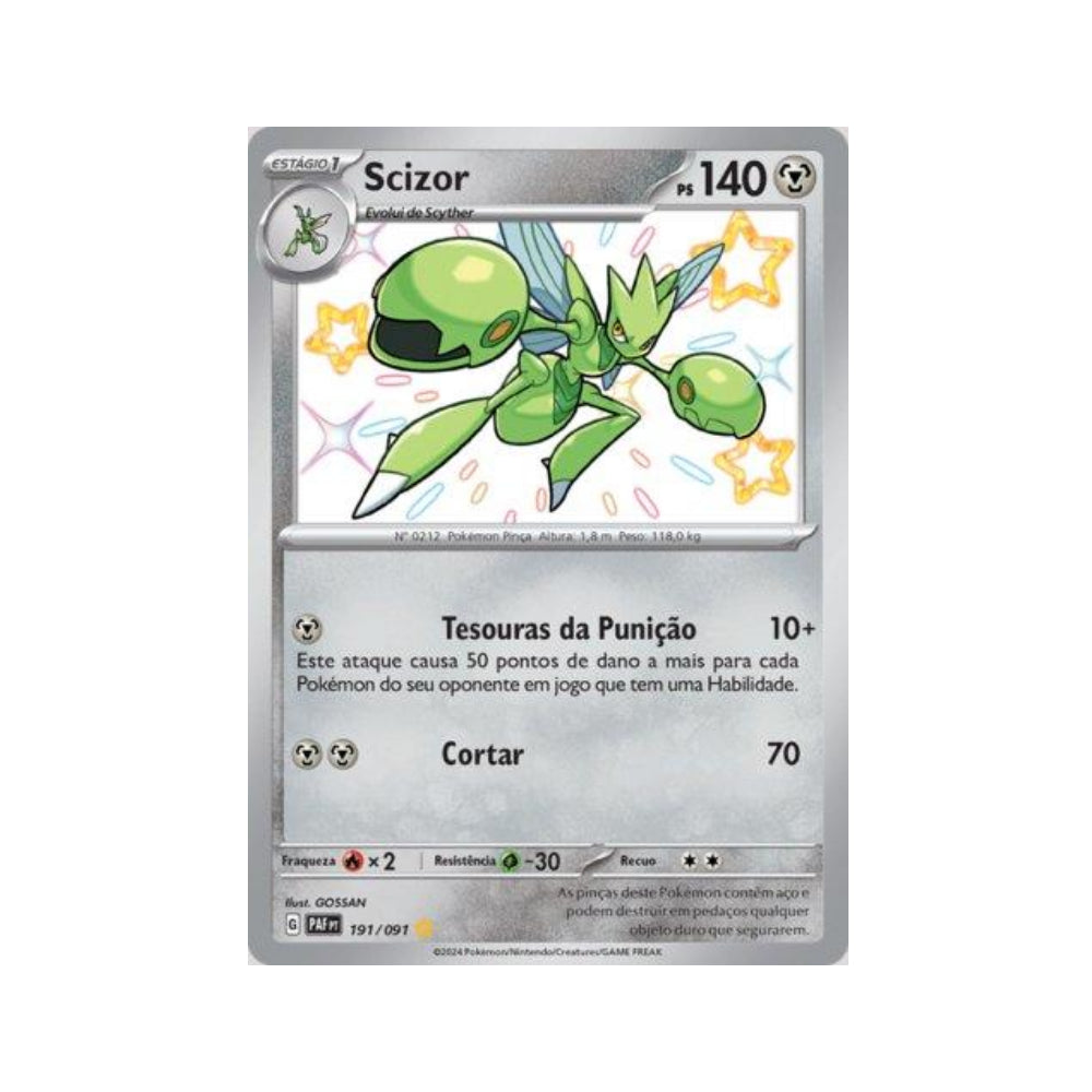 Scizor 191/091 in Portuguese Paldean Fates Pokémon TCG