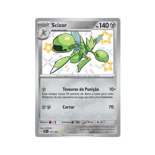 Scizor 191/091 in Portuguese Paldean Fates Pokémon TCG