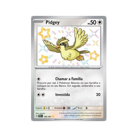 Pidgey 196/091 in Portuguese Paldean Fates Pokémon TCG