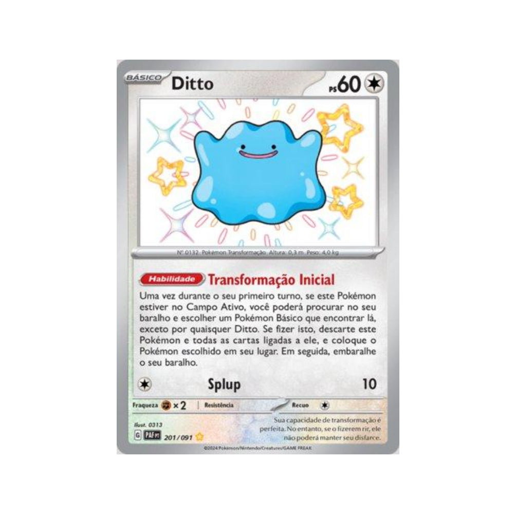 Ditto 201/091 in Portuguese Paldean Fates Pokémon TCG