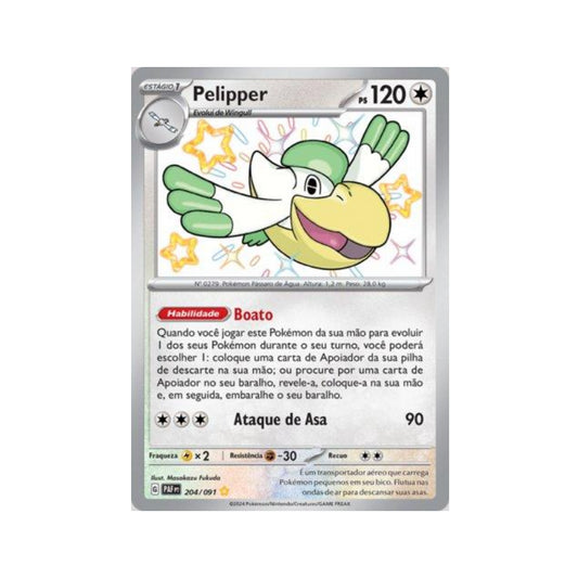 Pelipper 204/091 in Portuguese Paldean Fates Pokémon TCG