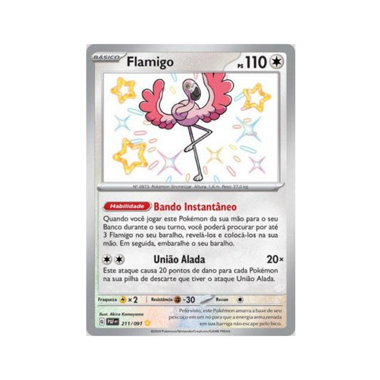 Flamigo 211/091 in Portuguese Paldean Fates Pokémon TCG