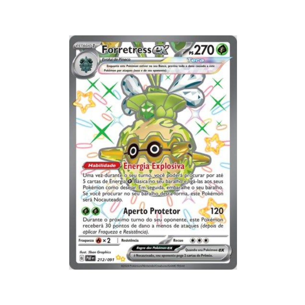 Forretress ex 212/091 in Portuguese Paldean Fates Pokémon TCG