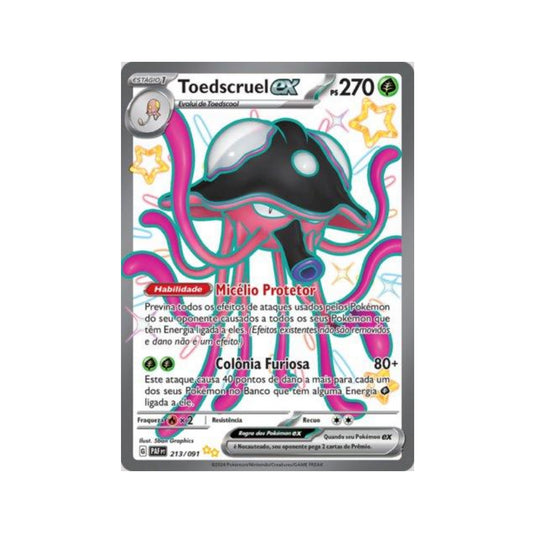 Toedscruel ex 213/091 in Portuguese Paldean Fates Pokémon TCG