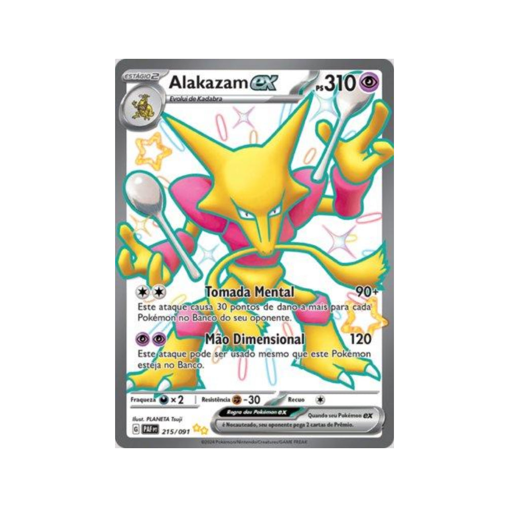 Alakazam ex 215/091 in Portuguese Paldean Fates Pokémon TCG