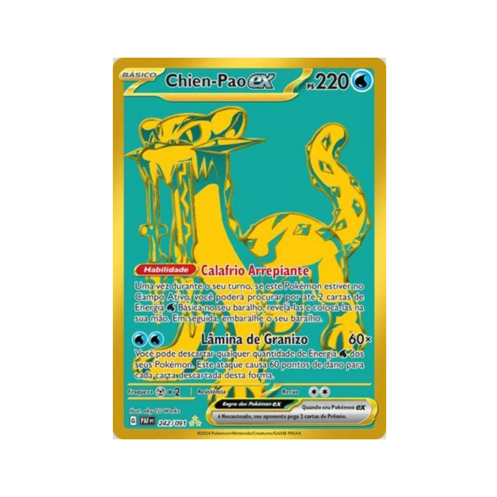 Chien-Pao ex 242/091 in Portuguese Paldean Fates Pokémon TCG