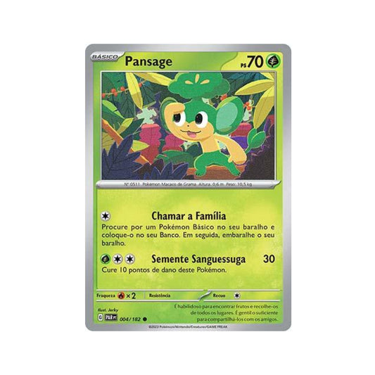 Pansage 004/182 in Portuguese Paradox Rift Pokémon TCG