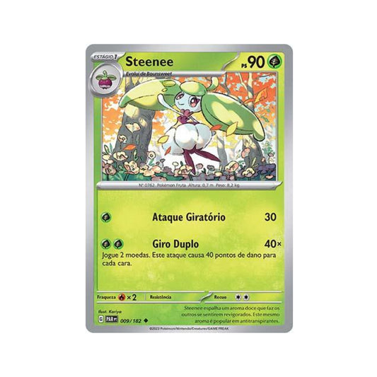 Steenee 009/182 in Portuguese Paradox Rift Pokémon TCG